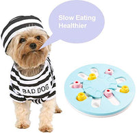 Dog Puzzle Toy for Dispensing Treats, Pet Toys Game for Training IQ and Slow Feed, Non-Slip Feeder Bowl Designed for Medium-Large Dogs, Cats- Blue