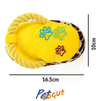 PetVogue Pet Dog Puppy Cotton Rope Plush Slipper Shape Squeaky Bite-Resistant Chew Toy for Small and Medium Dog
