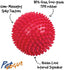 PetVogue 3.5‰۝ Spiky Squeaker Ball Dog Toy, Cleans Teeth and Promotes Good Dental and Gum Health for Your Pet - Red