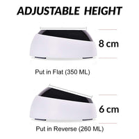 PetVogue Mease Removable Adjustable Angle 15 Degree Tilt Easy to Clean Anti-Skid Food and Water Feeding Bowl for Dogs, Cats (White)