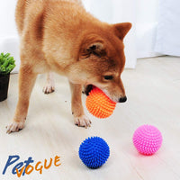 PetVogue 3.5‰۝ Spiky Squeaker Ball Dog Toy, Cleans Teeth and Promotes Good Dental and Gum Health for Your Pet - Red