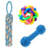 Dog Chew Toys | Pack of 3 Puppy Teething Toys- Puppy Chew Toys - Rope Dog Toy - Small Dog Toys - Dog Toy Pack - Tug Toy - Dog Toy Set - Washable Cotton Rope for Dogs