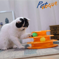 PetVogue Toy Roller Cat Toys 3 Level Towers Tracks Roller with Colorful Ball Interactive Kitten Fun Mental Physical Exercise Puzzle for Lovely Pets