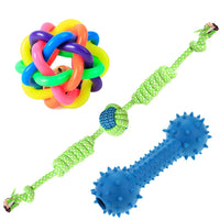 PetVogue Training Toy Set with Ball Ropes for Small Dog and Pets - Pack of 3