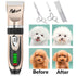 PetVogue Cordless Low Noise Professional Rechargeable Hair Trimmer Shaver Clippers with Comb Guides Scissors Grooming Tool Kit for Dogs, Cats and Other Hairy Animals (Blue)