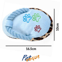 PetVogue Toy Set Squeaky Stuffed Plush Dog Toy Cute Chew Toys Pack for Small Medium Puppy with Squeakers Pet Interactive Toy Teething Toys (Slippers)
