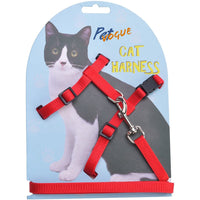 PetVogue Adjustable Cat Harness Leash Set Escape Proof - Vest Harness for Kitties Walking Outdoor - RED