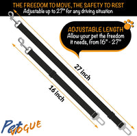 PetVogue Adjustable Pet Dog Cat Safety Leads Car Vehicle Seat Belt Harness Seatbelt, Nylon Fabric