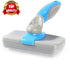 PetVogue - Self Cleaning Slicker Brush with Ergonomic Non-Slip Handle for Pet Grooming Gently Removes Tangled Matted Fur from Cats and Dogs