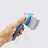 PetVogue - Self Cleaning Slicker Brush with Ergonomic Non-Slip Handle for Pet Grooming Gently Removes Tangled Matted Fur from Cats and Dogs