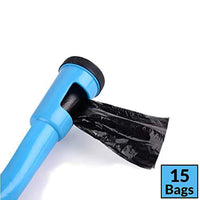 PetVogue Plastic Litter Scooper with 15 Poop Bags for Pet Cat (Green)