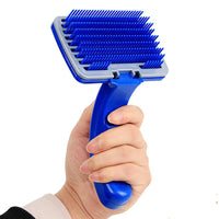 PetVogue Professional Slicker Brush for Dogs and Cats Self-Cleaning Grooming Comb for Dematting Detangling & Deshedding