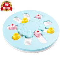 Dog Puzzle Toy for Dispensing Treats, Pet Toys Game for Training IQ and Slow Feed, Non-Slip Feeder Bowl Designed for Medium-Large Dogs, Cats- Blue